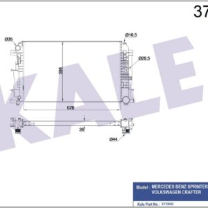 MOTOR SU RADYATORU 678X398X26 MERCEDES SPRINTER 06 . VW CRAFTER 06 - KALE