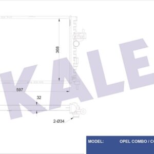 SU RADYATÖR CORSA C-COMBO C 1.7 Y17DT-Y17DTL AC KLİMASIZ MEK 540x375x26 BRAZING - KALE