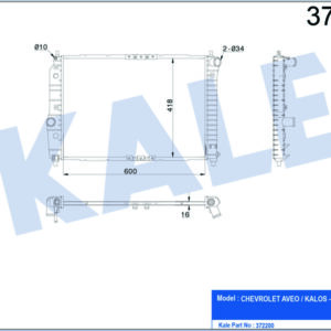 RADYATÖR CHEVROLET AVEO-KALOS AL/PL/BRZ 600x418x16 - KALE