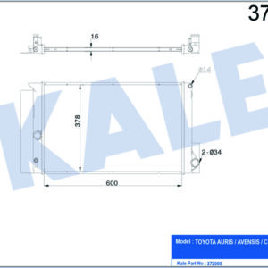 RADYATÖR AURIS-AVENSIS-COROLLA-VERSO MEKANİK AL/PL/BRZ 600x378x16 - KALE