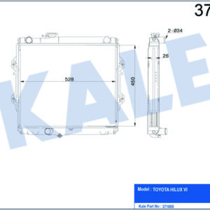 RADYATÖR TOYOTA HILUX II AL/PL/BRZ 450x528x26 - KALE