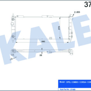 SU RADYATÖRÜ OPEL CORSA B-COMBO-TIGRA 1.2I 1.4I 1.6I 16V 93 AT AC BRAZING 680x273x28 - KALE