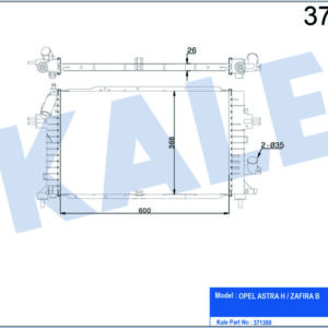 RADYATÖR ASTRA H 1.3-1.7-1.9 CDTİ 04 ZAFIRA 1.7-1.9 CDTI 05 MEK AL/PL/BRZ 600x369x26 - KALE