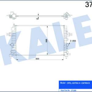 SU RADYATÖRÜ OPEL ASTRA H 04 ZAFIRA 05 1.6 1.8 MT AC NAC BRAZING 600x368x16 - KALE