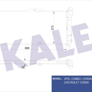 SU RADYATÖRÜ OPEL CORSA B-COMBO-TIGRA 1.2I 1.4I 1.6I 16V 93 MT AC BRAZING 680x273x28 - KALE