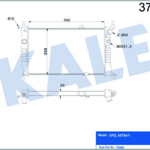 SU RADYATÖRÜ OPEL ASTRA F 1.4I 1.6I 1.8I 2.0I 91 MT AC BRAZING 590x359x32 - KALE