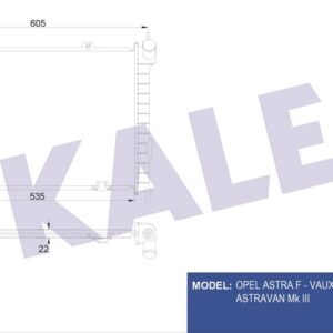 SU RADYATÖRÜ OPEL ASTRA F 1.4I 1.6I 2.0I 1.7D 93-98 AT NAC BRAZING 535x368x22 90443392 - KALE