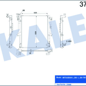 RADYATÖR MITSUBISHI L200 AL/PL/BRZ 525x638x16 - KALE