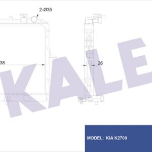 RADYATÖR KIA K2500 AL/PL/BRZ 400x538x26 - KALE