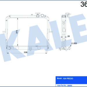 RADYATÖR KIA PREGIO AL/PL/BRZ 375x538x26 - KALE