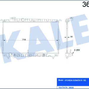 RADYATÖR HYUNDAI SONATA IV-XG AL/PL/BRZ 403x718x18 - KALE