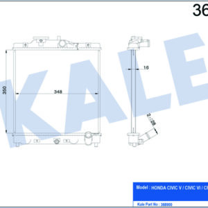 RADYATÖR CIVIC V-VI-CRX III AL/PL/BRZ 350x348x17 - KALE