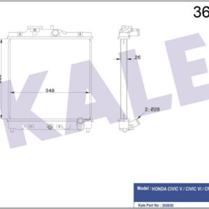 RADYATÖR CIVIC V-VI-HRV AL/PL/BRZ 350x348x26 - KALE