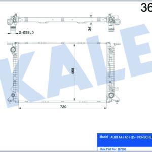 RADYATÖR AUDI A4-A5-Q5 2.7TDI-3.0TDI-3.2FSI-3.0TFSI 08 720X468X36 AL-PL-BRZ - KALE