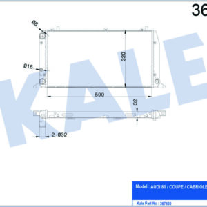 RADYATÖR AUDI 80-CABRIOLET-COUPE 590x322x34 AL/PL - KALE