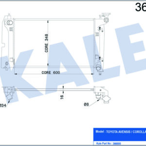 RADYATÖR AVENSIS-COROLLA AL/PL/BRZ 600x436x16 - KALE