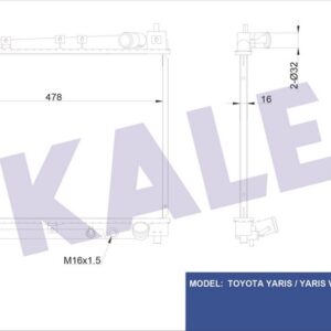 RADYATÖR YARIS-YARIS VERSO AL/PL/BRZ 350x478x16 - KALE