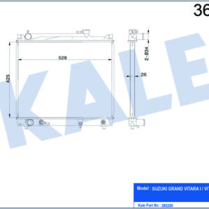 RADYATÖR SUZUKİ GRAND VITARA I AL/PL/BRZ 425x528x26 - KALE