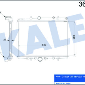 RADYATÖR C5 EM-P406 YM EW7J4 1.8 16V-P406 YM 2.0HDI 8V 01 MEKANİK 380x538x26 - KALE