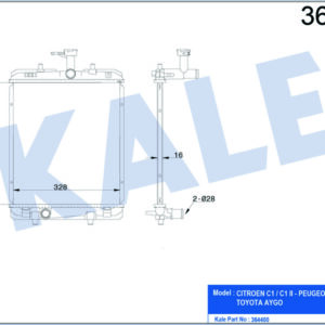 RADYATÖR P107-C1-AYGO K4R 1.0 MEKANİK 375x328x16 AL-PL-BRZ - KALE