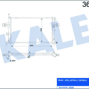 SU RADYATÖRÜ OPEL ASTRA G-ZAFIRA A 1.4 1.6 1.8 2.2 16V 1.6 99 MT BRAZING 600x348x26 1300214-90570728-93277988-9119486-93177121-90570730-1300189-93277996-9202505-9202506-13150403 - KALE