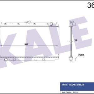 RADYATÖR NISSAN PRIMERA WP11/P11 AL/PL/BRZ 360x698x16 - KALE