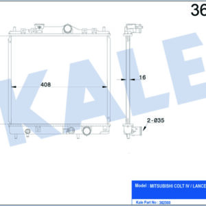RADYATÖR MITSUBISHI COLT IV-LANCER V AL/PL/BRZ 375x408x16 - KALE