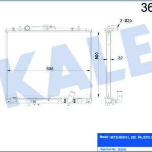 RADYATÖR MITSUBISHI L200-PAJERO SPORT AL/PL/BRZ 500x638x32 - KALE