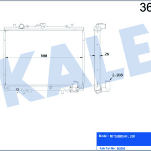 RADYATÖR MITSUBISHI L200 AL/PL/BRZ 425x598x26 - KALE