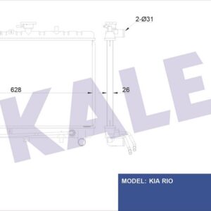 RADYATÖR KIA RIO AL/PL/BRZ 350x628x26 - KALE