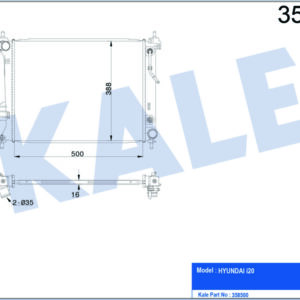 RADYATÖR HYUNDAI İ20 AL/PL/BRZ 500x388x16 - KALE