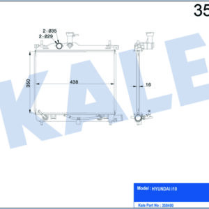 RADYATÖR HYUNDAI İ10 AL/PL/BRZ 350x438x16 - KALE