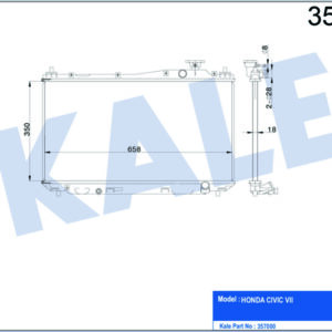 RADYATÖR CIVIC VII MEKANİK AL/PL/BRZ 350x658x16 - KALE