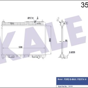 MOTOR SU RADYATORU FIESTA 1.25 16V 1.4 16V 08 B MAX 1.4 16V 12 350 558 18 - KALE