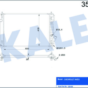 RADYATÖR CHEVROLET AVEO OTOMATİK AL/PL/BRZ 600x418x26 - KALE