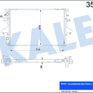 SU RADYATÖRÜ VW TRANSPORTER V-MULTIVAN V 1.9TDI 2.0 03-09 MT AC NAC BRAZING 710x470x26 - KALE