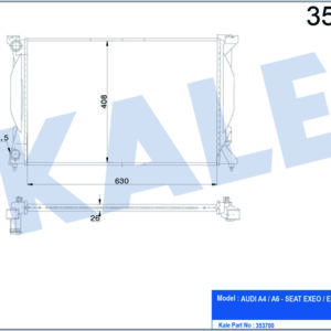 RADYATÖR AUDI A4 00-04 08 A6 01-05 EXEO 08 AL/PL/BRZ 632x408x26 - KALE