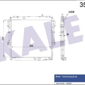 RADYATÖR HILUX III AL/PL/BRZ 525x650x30 - KALE