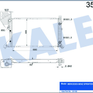 MOTOR SU RADYATORU 680X405X42 MERCEDES SPRINTER 901 904 96 06 - KALE