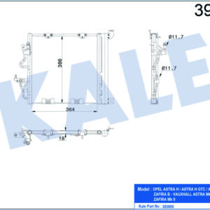 KLİMA KONDENSERİ ASTRA H L48 -ZAFIRA B A05 AL/AL 405x385x18 - KALE