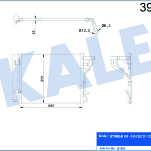 KLİMA KONDENSERİ HYUNDAI İ30-İ30 CW-KIA CEED-CEED SW-PRO CEED AL/AL 512x391x16 - KALE