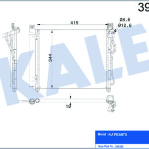 KLİMA KONDENSERİ KIA PICANTO 1.0-1.1-1.1 CRDİ AL/AL 437x348x18 - KALE