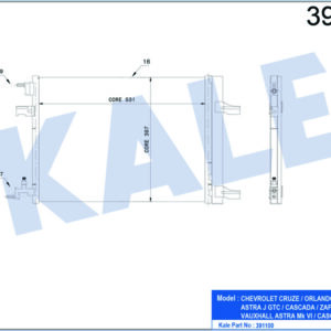 KLİMA KONDENSERİ ASTRA J-CRUZE-ZAFIRA C 1.4-1.6 A14-B14-D14 NET-NEL/ A16-B16 XER-LET 570x388x16 - KALE