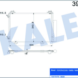 KLİMA KONDENSERİ YARIS-YARIS VERSO AL/AL 520x318x16 - KALE