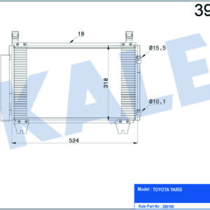 KLİMA KONDENSERİ YARIS AL/AL 524x318x16 - KALE