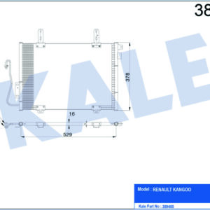 KLİMA KONDENSERİ KNG 01 1.9DTI AL/AL 528x348x16 - KALE