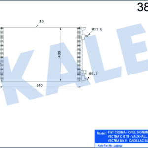 KLİMA KONDENSERİ VECTRA C-SIGNUM-FIAT CROMA AL/AL 640x408x16 - KALE