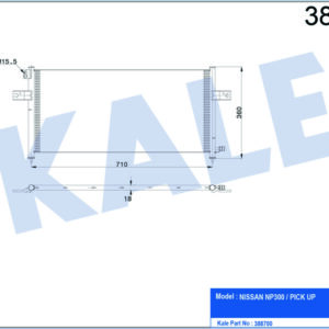 KLİMA KONDENSERİ NISSAN PICKUP 2.4i-2.5D 98 AL/AL 710x328x20 - KALE