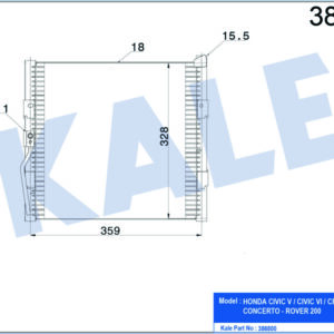 KLİMA KONDENSERİ CIVIC V-VI-CRX III AL/AL 359x328x16 - KALE