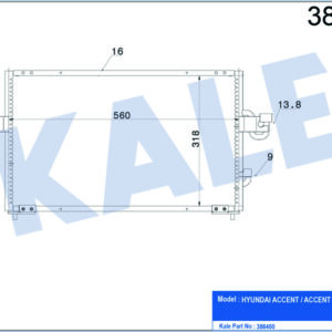 KLİMA KONDENSERİ ACCENT I AL/AL 565x318x16 - KALE